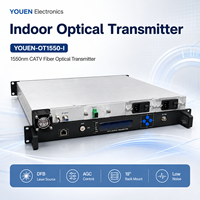 Transmisor Óptico Interior YOUEN-OT1550-I de 1550nm, Transmisor de Fibra Óptica CATV con Control AGC para Redes FTTH