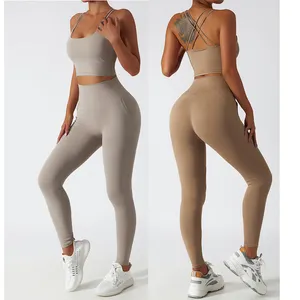 Tiktok 2022 abbigliamento ecologico sostenibile popolare sport Yoga Set abbigliamento Fitness donna