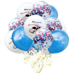 15개 12인치 라텍스 자동차 모양 프린트 만화 콘페티 풍선 귀여운 베이비 샤워 장식 어린이 생일 선물 - Product Image 5
