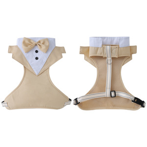 Gilet de smoking respirant pour chien, harnais anti-traction, tenue de fête avec nœud papillon - Product Image 5