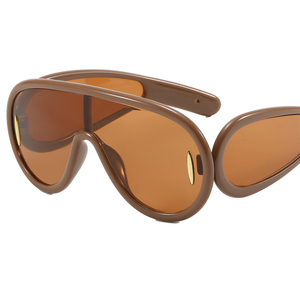 Y2K <strong>Sunglasses</strong> Fashionable Retro Trendy Blue/Black/White PC Luxury One Piece Lens Oversized Shield <strong>Personalised</strong> Top <strong>Sunglasses</strong> - Product Image 3