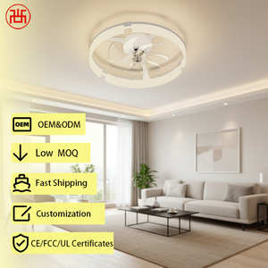 Ventilateur LED intelligent silencieux avec télécommande, moteur BLDC, contrôlé par application, électrique, extérieur, domestique, 6 vitesses, intensité variable, économe en énergie - Product Image 1