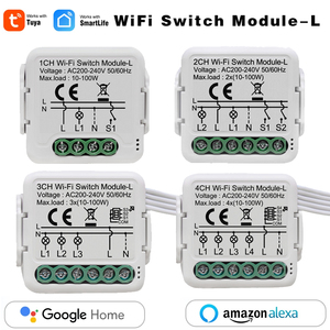 No Neutral Wire Required <strong>WiFi</strong> <strong>Light</strong> <strong>Switch</strong> 2 <strong>Way</strong> Works with Alexa Google Home Smart Relay Module - Product Image 2