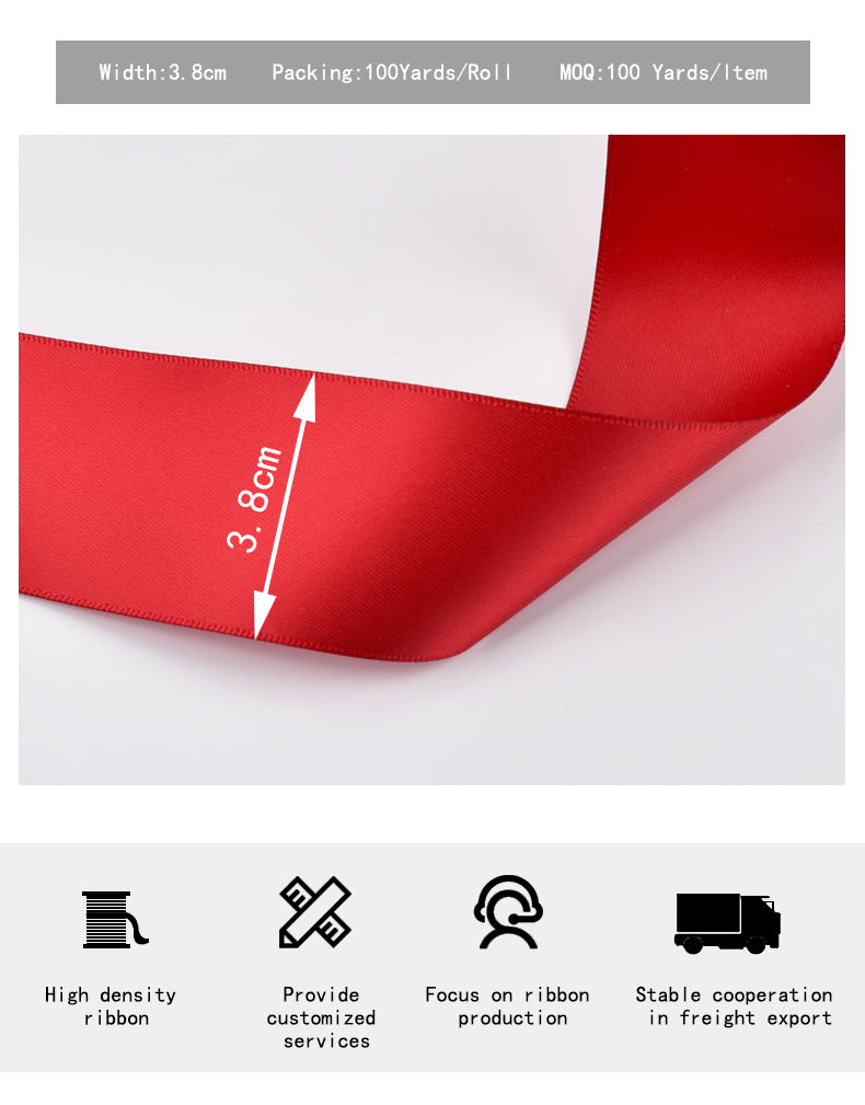 Wholesale 100% Polyester Satin Ribbons 4cm 100yard Ribbon Roll Mix Colors Webbing Decoration Gift Christmas Ribbons