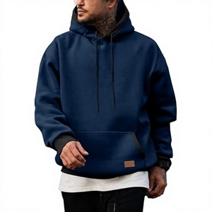 Custom Front Logo 300gsm Fleece 100% Cotton V-Neck Eco-Friendly <b>Waterproof</b> Windproof Casual Men's Winter <b>Hoodie</b> - Product Image 1