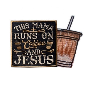 Stickerei Iced Coffee Patch läuft auf Kaffee und Jesus Glitter Frap puccino läuft auf Alani Trucker Hat Drinking Patch - Product Image 4
