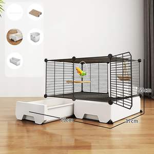 Çoklu Kuşlar İçin Geniş Muhabbet Kuşu Kafesi, Metal Tel Havalandırmalı İç Mekan Kullanımı Muhabbet Kuşu Kafesi, Kuş Kafesi - Product Image 1