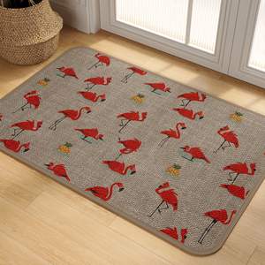 Alfombra de entrada para baño, imitación de lino, antideslizante, rectangular, diseño bonito para el baño del hogar - Product Image 2