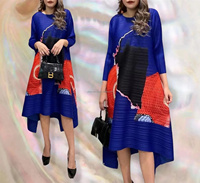 Direct usine plissé Floral rétro grande taille pour grosse femme à manches longues Maxy robe robes femmes dame élégante