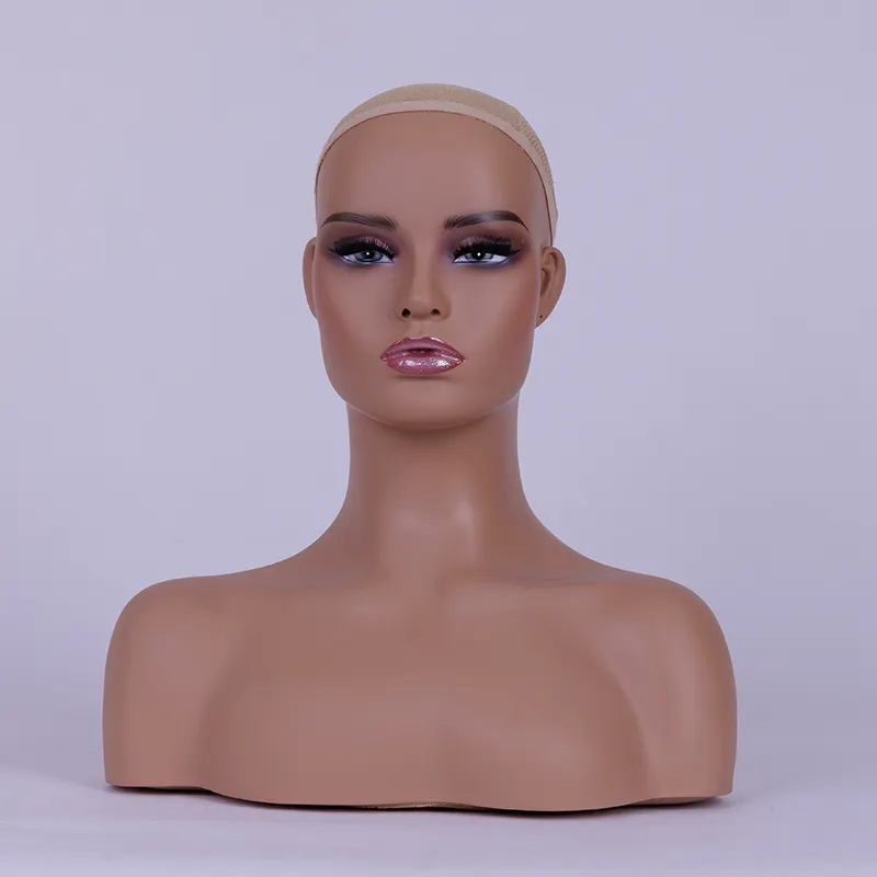 Wholesale Female PVC head dummy with thick lips mannequin head for display wig mannequin head