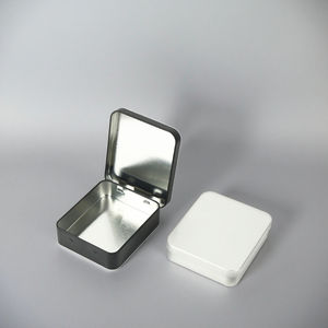 Небольшая коробка для хранения карт черного цвета серебристого цвета с откидной крышкой мятно-Оловянная - Product Image 3