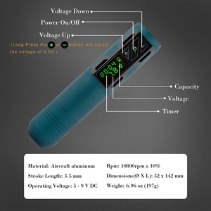 EZ <span class=keywords><strong>Portex</strong></span> Generation 2S (P2S) Drahtlose Batterie patrone Tattoo Pen Machine Kunden spezifischer Schweizer Motor Matte Xmas Green 1800 MAH - Product Image 6