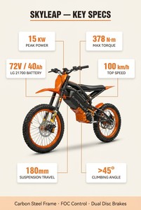 Bicicleta Eléctrica SKYLEAP de 870 mm con Asiento Ergonómico, Distancia Entre Ejes de 1225 mm, Manejo Estable, Bicicleta Todoterreno - Product Image 5
