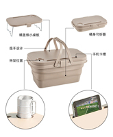 Panier de pique-nique pliable multifonctionnel en plastique de haute qualité OEM pour l'extérieur, conteneur alimentaire multifonctionnel
