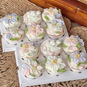 Silicone Fondant Molds For Cosmos Tulip Leaves Blossoms Cake Decorating Supplies Pink Green Light Gray - Product Image 4