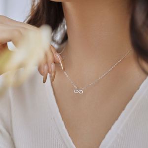 Collar con Colgante Infinito Número 8 de Plata de Ley 925 con Circonita 5A, Diseño Minimalista, Sin Deslustre, Sin Pedido Mínimo, Venta Caliente Dylam - Product Image 3