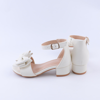 Nueva Llegada Zapatos de Princesa Blancos Estilo Dulce Zapatos Formales para Niños Decorados con Lazos de Perlas Adecuados para Clases de Baile Escolares