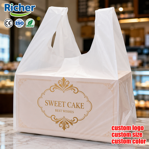 Durable Reinforced PE T-Shirt Carry <b>Bags</b> Tear Proof Strong Vest Handle Load Bearing Bulk Wholesale Convenience Chain - Product Image 1