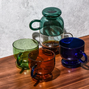 Ensemble de tasses en <span class=keywords><strong>verre</strong></span> polyvalentes avec poignée et couvercle résistants à la chaleur, <span class=keywords><strong>verre</strong></span> borosilicate, facile à ranger et à nettoyer, idéal pour un usage quotidien - Product Image 5