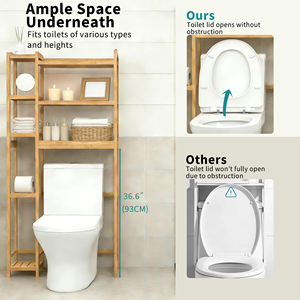 Étagère de rangement multi-niveaux sur les toilettes personnalisée pour l'organisation - Product Image 4