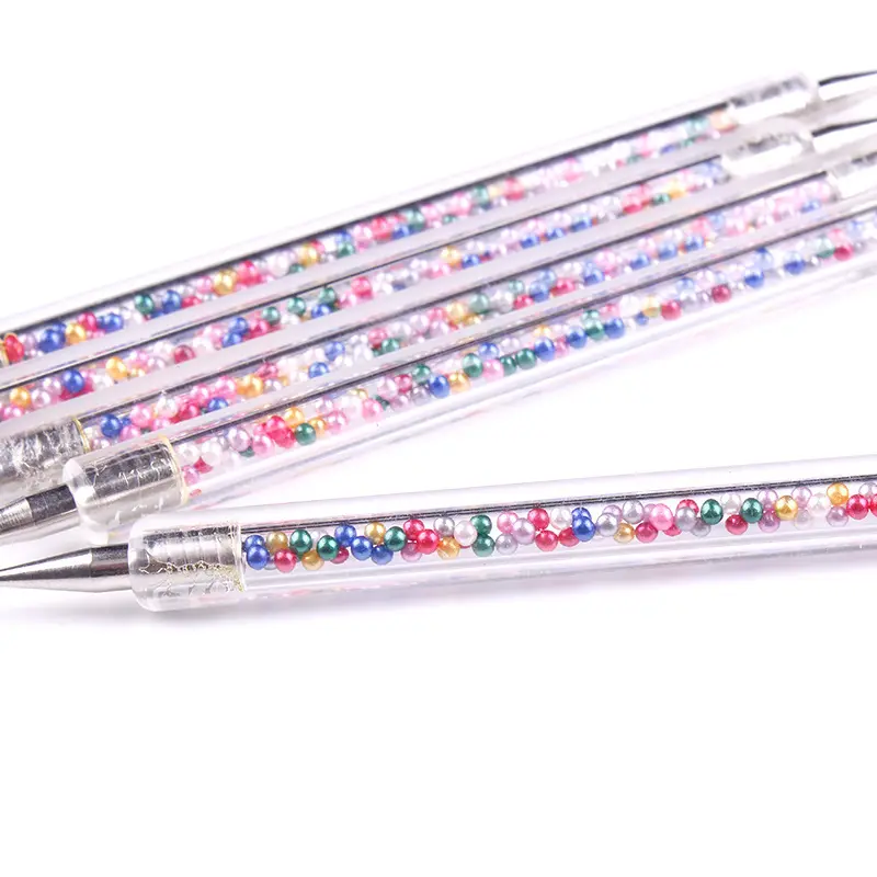 Оптовая продажа 2021 новый дизайн 5 шт. 2 Way Nail Art нажмите с силой так, ручка для рисования набор для маникюра ногтей Жидкий блеск инструменты двойной головкой Нажмите с силой так, ручка