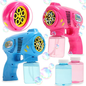 Pistolet à bulles électrique SQ à cinq trous en ABS, jouet d'été extérieur pour enfants avec souffleur de bulles et recharge - Product Image 2
