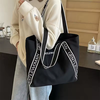 Sacs fourre-tout en toile de coton personnalisés avec poche, réutilisables, pour l'épicerie, style universitaire, vente en gros