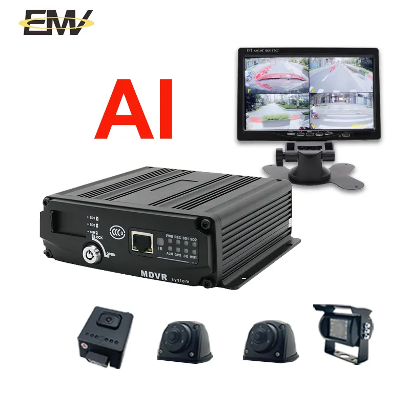 4CH Blackbox Dvr 4G GPS WIFI Bus Véhicule Sécurité Voiture Mobile DVR Carte SD Gestion des véhicules Système MDVR