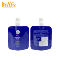Impression personnalisée petite capacité 30ml 50ml échantillon emballage en papier kraft plastique transparent liquide sac à buse autoportant