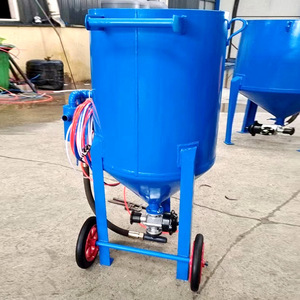 Portable Automatic <b>Sandblaster</b> Machine For Descaling And Stripping Metal Surfaces With Pump And Wheels - Product Image 1