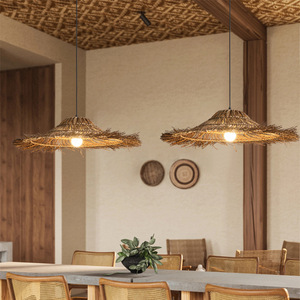 Wabi Sabi Style Pendant <b>Light</b> 50 60 70 80 Cm Diameter Round Led E27 Bulb For Living Room <b>Dining</b> Tea Room Zen Decor - Product Image 4