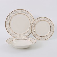 Vaisselle de luxe personnalisée en gros, sans plomb ni cadmium, en céramique d'os, élégante, pour la cuisine et la salle à manger