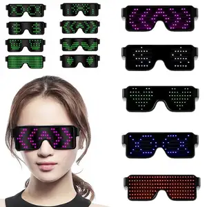 Message Text Christmas Funny Sunglasses Kids Birthday Party Supplies New Product Novelty Toy Colorful Light Up Toys Led Glasses