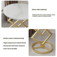 Table d'appoint ronde en verre avec cadre en métal géométrique créatif, table basse moderne minimaliste pour salon, canapé