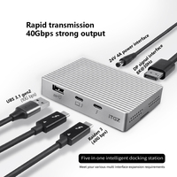 ITGZ غلاف بسي ثنائي الخليج محمول Ssd بسي حالة ثندربولت 4 مزدوج Nvme Ssd محطة إرساء M.2 Nvme بسي sd محطة إرساء