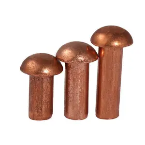 Copper Half Round Head Solid Rivets with Half-Round Head Full Rivet DIN 660