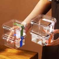 Boîtes en plastique carrées pour aliments en gros, emballages pour biscuits, petites boîtes rondes transparentes pour pâtisserie, mousse au chocolat, boîte en plastique