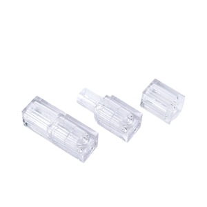 Tube à lèvres carré vide 5ml, transparent, mat, orange clair, emballage cosmétique ABS pour baume à lèvres DIY - Product Image 4