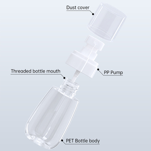 Nhỏ rỗng chai lotion với bơm cho du lịch 50 60 100 ml Pet hồng Mỹ phẩm bao bì container - Product Image 5