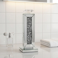 Porte-bougies modernes à profil bas, style glamour, avec accents en cristal pour salle à manger
