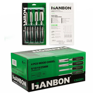 High Quality Carpenter Chisel <b>Hand</b> <b>Tools</b> Wood Turning Chisels 6/12/19/25mm 4PCS Carving Set 132201 Wood Turning Chisels 132201 - Product Image 6