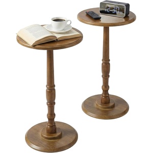 Table d'appoint ronde compacte en bois multifonctionnelle, facile à assembler, petite table d'appoint pour salon, chambre, coins de canapé - Product Image 1