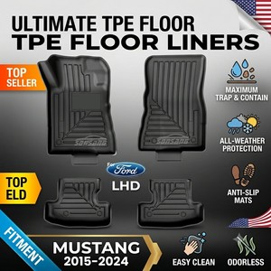 <span class=keywords><strong>Tappetini</strong></span> per Auto <span class=keywords><strong>Ford</strong></span> Mustang 2015-2026, <span class=keywords><strong>Tappetini</strong></span> per Tutte le Stagioni, Antiscivolo, Impermeabili, Durevoli, Rivestimento Personalizzato per Pavimento Auto - Product Image 2