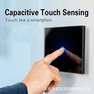 Touch <b>Switch</b> Tempered Glass 86mm Single Wire Control Concealed Mount With Iron Bracket <b>Sensor</b> <b>Switch</b> - Product Image 2