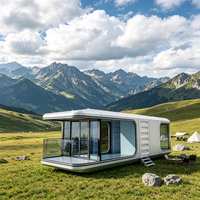 Maison-capsule en aluminium disponible en version OEM, X5 X8, mobile, alimentée à l'énergie solaire, écologique, hôtel, appartement pour le glamping et le tourisme