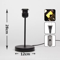 HoneyFly E27 Base de lampe en métal diamètre 12cm prise d'ambiance marche-arrêt Vintage rétro peint pied de lampe de bureau à poteau droit