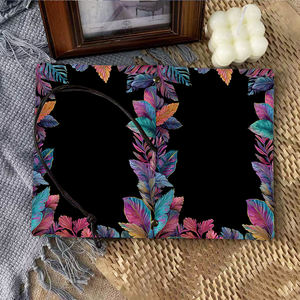 Cuaderno A6 de estilo vintage, papel grueso de 160 páginas, regalo pensativo <span class=keywords><strong>para</strong></span> registros de reuniones de recursos humanos con hojas <span class=keywords><strong>tropicales</strong></span> coloridas en Blac - Product Image 6