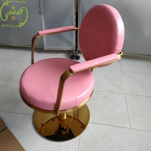 Bellezza moderna stile rosa sedia rotonda in oro inossidabile Base di barbiere <span class=keywords><strong>donna</strong></span> sedia per salone di bellezza negozio di barbiere - Product Image 2