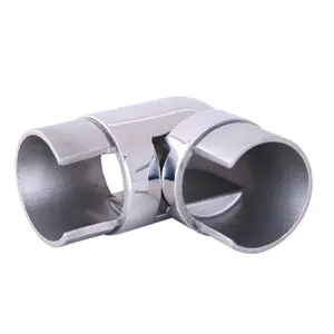 Aleder Villa Stair Balustrade Handrail Pipe Fitting Stainless Steel Mirror Polished Adjustable Railing Pipe Connector