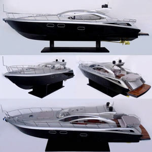 Acacia Wood Sunseeker Predator 64 <b>Yacht</b> Model Display Stand-Handcrafted Customized Design Vietnam-Made Holiday Gift for Office - Product Image 1